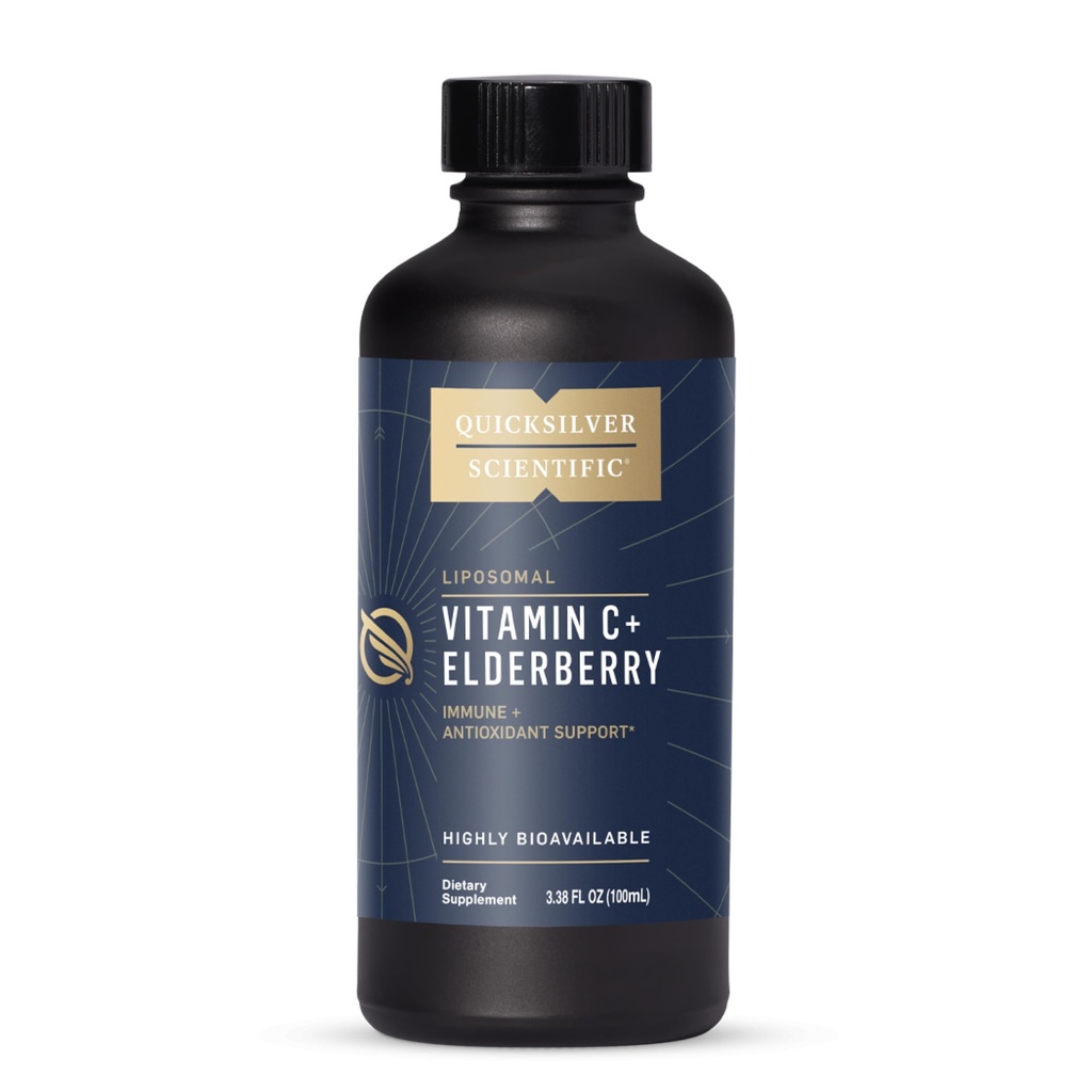 Quicksilver Scientific Liposomal Vitamin C + Elderberry - Λιποσωμική Βιταμίνη C 1000mg με Ανώτερη Τεχνολογία Απορρόφησης & Τοκοτριενόλες - Αντιοξειδωτικό & Τονωτικό Ανοσοποιητικής Υποστήριξης (100ml)