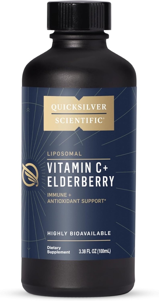 Quicksilver Scientific Liposomal Vitamin C + Elderberry - Λιποσωμική Βιταμίνη C 1000mg με Ανώτερη Τεχνολογία Απορρόφησης & Τοκοτριενόλες - Αντιοξειδωτικό & Τονωτικό Ανοσοποιητικής Υποστήριξης (100ml)