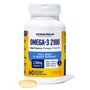 Oceanblue Professional Omega-3 2100-60 Count - Τριπλή δύναμη υψηλής ισχύος Burpless Fish Oil συμπλήρωμα με EPA, DHA & DPA - Πορτοκαλί Γεύση, 30 εξυπηρετούν