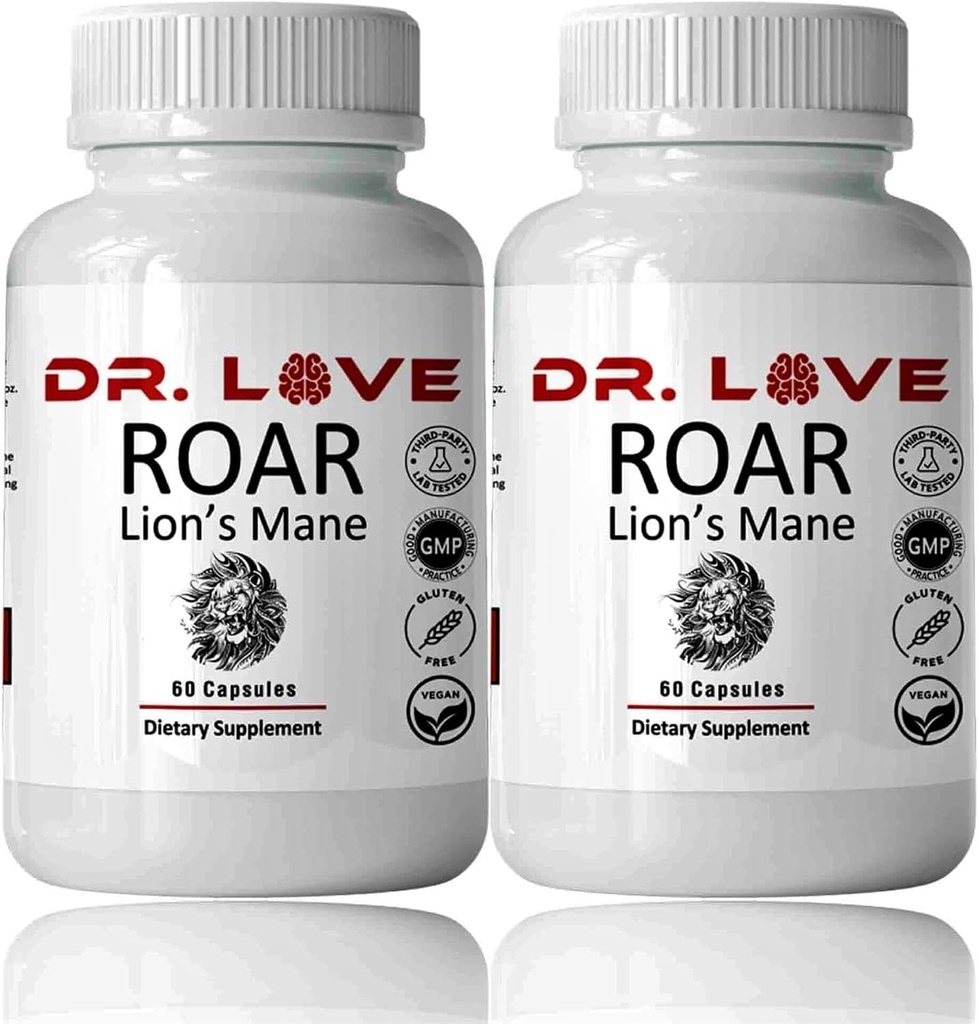 DR Loves Roar Lions Mane Supplement, 60 Capsules (2)
