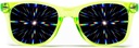GloFX Ultimate Diffraction Glasses - Transparent Green - 3D Prism Rainbow Effect - Great Edm, Festival, Concert, Fireworks, Christmas Lights, and Rave Accessory - Transparent Green Frames