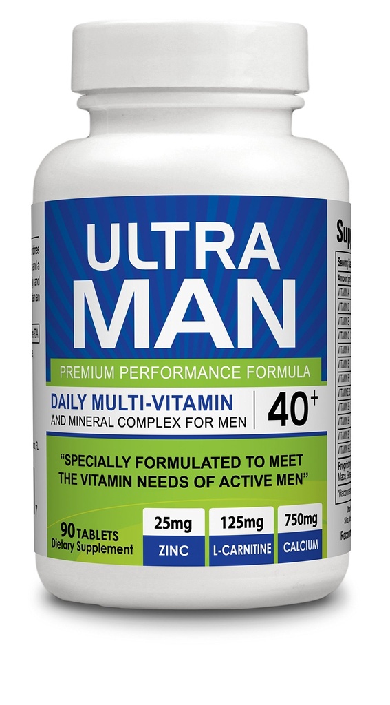 Ultra Man - Πολυβιταμίνες 90 δισκία - Premium Performance Formula 100% Φυσικό - Πολυβιταμίνες για τον άνθρωπο - Συμπλήρωμα διατροφής