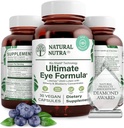 Natural Nutra Ultimate Eye Health Supplement - Bilberry & Blueberry Extract Blend for Day and Night Vision Support, Promotes Color Perception & Eye Clarity - Non-GMO, Vegan - 30 Κάψουλες (Pack of 3)