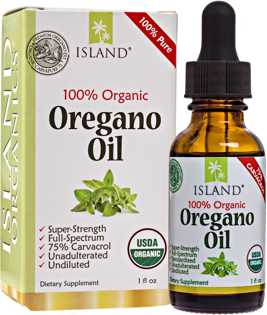 Organic Drops Oil Organic Liquid - 100% Pure & Undiluted - USDA-Certified Organic (1 oz) 75% Carvacrol - Καλλιεργείται στην Ισπανία - συμπλήρωμα ανοσοποιητικής υποστήριξης με λάδι από Ρίγανο.