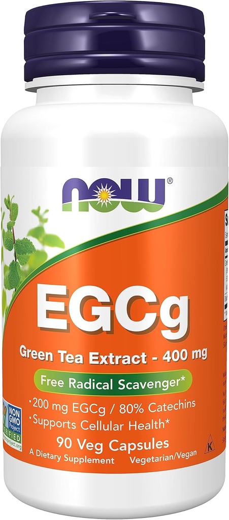Now Supplements, EGCg Green Tea Extract 400 mg, Free Radical Scavenger*, 90 Veg Capsules