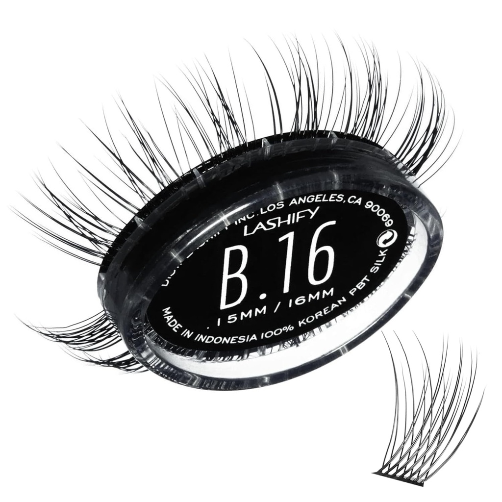 Lashify Bold 16mm Gossamer επεκτάσεις βλεφαρίδων ξαναγεμίζουν, μαύρο, DIY ψευδείς βλεφαρίδες για μια φυσική εμφάνιση