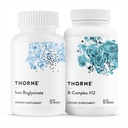THORNE - Nutrient Essentials Duo - Σιδήρου Bisglycinate & B-Complex #12 για την ενεργειακή υποστήριξη και κτίριο αίματος - 60 εξυπηρετήσεις
