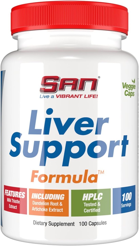 SAN’s Liver Support Matrix - Liver Cleanse Detox & Repair Formula - Herbal Liver Support Supplement with Milk Thistle, Dandelion Root and Artichoke Extract - Silymarin Milk Thistle 100 Capsules