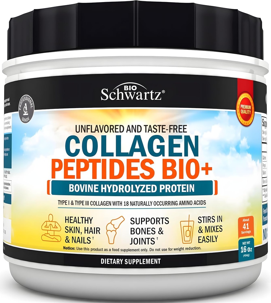Multi Collagen Protein Powder για άνδρες και γυναίκες - Grass Fed Collagen Peptides Σκόνη για γυναίκες & άνδρες με τύπους I & 3 συν φυσικά Occurring Amino Acids - Hydrolyzed Easy to Mix & Unflavored (16oz)
