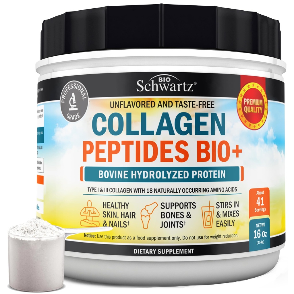 Multi Collagen Protein Powder για άνδρες και γυναίκες - Grass Fed Collagen Peptides Σκόνη για γυναίκες & άνδρες με τύπους I & 3 συν φυσικά Occurring Amino Acids - Hydrolyzed Easy to Mix & Unflavored (16oz)