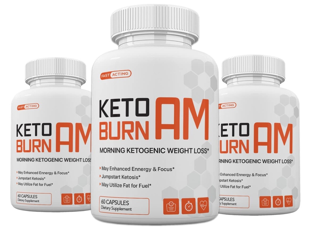 (Pack of 3) Keto Burn AM Morning Ketogenic Διαχείριση βάρους, Keto Burn Χάπια για άνδρες και γυναίκες, 180 κάψουλες, 3 Μήνες Προμήθεια