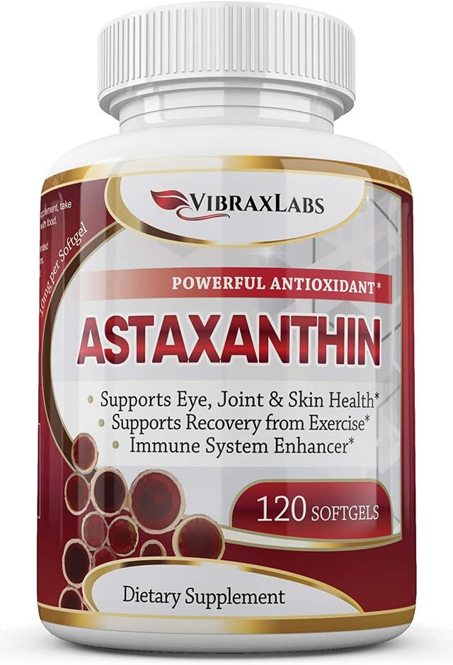 Ασταξανθίνη 10mg Συμπλήρωμα/Καλύτερο Καθαρό Αντιοξειδωτικό από τα Μικροφύκη, Βοηθά τη φροντίδα του δέρματος & τα μάτια, Αρθριτικές αρθρώσεις, Υγιεινή γήρανση, Ενισχύοντας την Ενέργεια, 120 Μη ΓΤΟ Softgels - Premium Συμπληρώματα Ασταξανθίνης