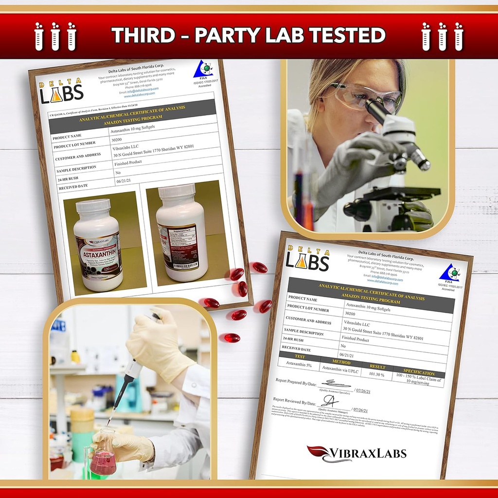 Ασταξανθίνη 10mg Συμπλήρωμα/Καλύτερο Καθαρό Αντιοξειδωτικό από τα Μικροφύκη, Βοηθά τη φροντίδα του δέρματος & τα μάτια, Αρθριτικές αρθρώσεις, Υγιεινή γήρανση, Ενισχύοντας την Ενέργεια, 120 Μη ΓΤΟ Softgels - Premium Συμπληρώματα Ασταξανθίνης
