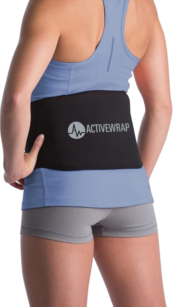 ActiveWrap - Πακέτο πάγου πίσω για τον πόνο στην πλάτη, το οίδημα, το διάστρεμμα, το spasm, το stiffness και πολλά άλλα, Reuseable Ice Pack for Injuries with Compressing Strap, Use for Hot and Cold Therapy, Small/Medium