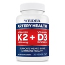 Weider Artery Health for Heart, Immune and Bone Support with Vitamin K2 (180mcg) & Vitamin D3 (5000iu), 30 Κάψουλες Veggie