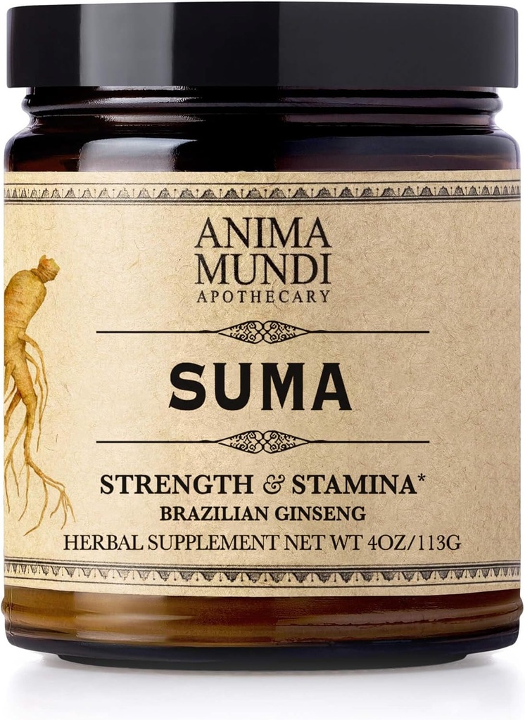 Anima Mundi Apothecary Suma Brazilian Ginseng Root Powder - Superfood Energy Support - Energizing Herbal Supplement Powder - Add to Smoothies, Tea, Coffee & More (4oz / 113g)