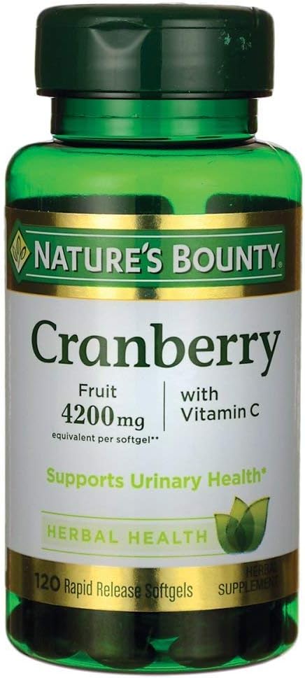 Natures Bounty Cranberry Fruit Plus Vitamin C, 4200mg (120 Softgels)