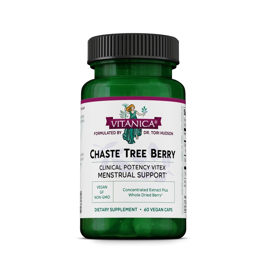 Vitanica Chaste Tree Berry Extract, συμπλήρωμα Vitex Chasteberry για τις γυναίκες, ισορροπία ορμονών και έμμηνη υποστήριξη κύκλου, μη GMO, Vegan, 2 μήνες προσφοράς, 60 κάψουλες