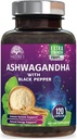Ashwagandha Συμπληρώματα 2100mg - Extra Strength Ashwagandha Powder & Root Extract με μαύρο πιπέρι για μέγιστη απορρόφηση, φυτικά συμπληρώματα αντιοξειδωτικών για γυναίκες & άνδρες, Vegan, μη-GMO - 120 κάψουλες