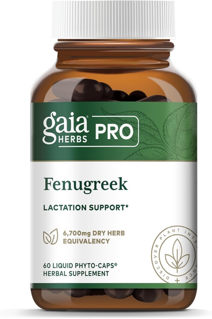Γαία Βότανα Pro Fenugreek - Φυσική υποστήριξη Γαλουχίας - Περιέχει βιταμίνη Β, βιταμίνη C & Beta Carotene - Vegan, Organic & Gluten-Free - 60 Liquid Phyto-Caps (20 services)
