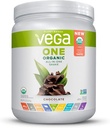 Vega Organic All-in-One Vegan Protein Powder, Σοκολάτα - Superfood Συστατικά, Βιταμίνες για την υποστήριξη της ανοσίας, Keto Friendly, Pea Protein for Women & Men, 13.2 oz (Packaging May Vary)
