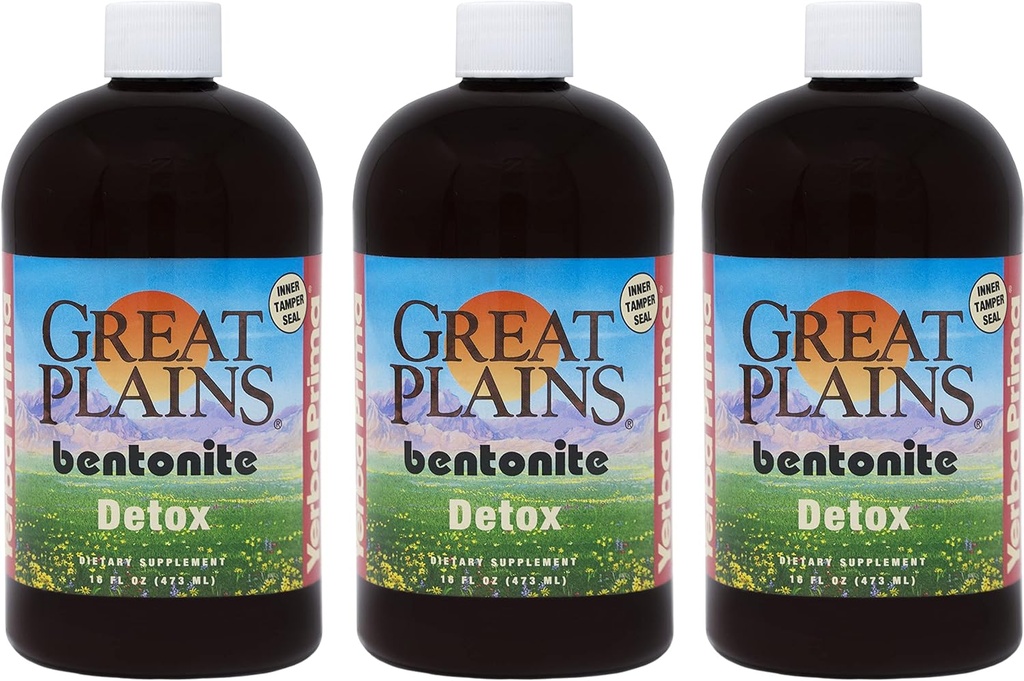 Yerba Prima Great Plains Bentonite Clay - 16 oz (Pack of 3) - Φυσικό συμπλήρωμα καθαρισμού εσωτερικού υγρού άργιλου