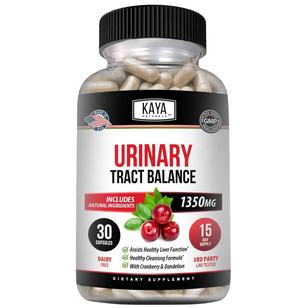 Kaya Naturals - D-Mannose - urinary Tract UT Cleanse & Bladder Health - Φτιαγμένο με Cranberry, Hibiscus & Dandelion Root - D Mannose Caps Cranberry Supplement - 30 Veggie Capsles