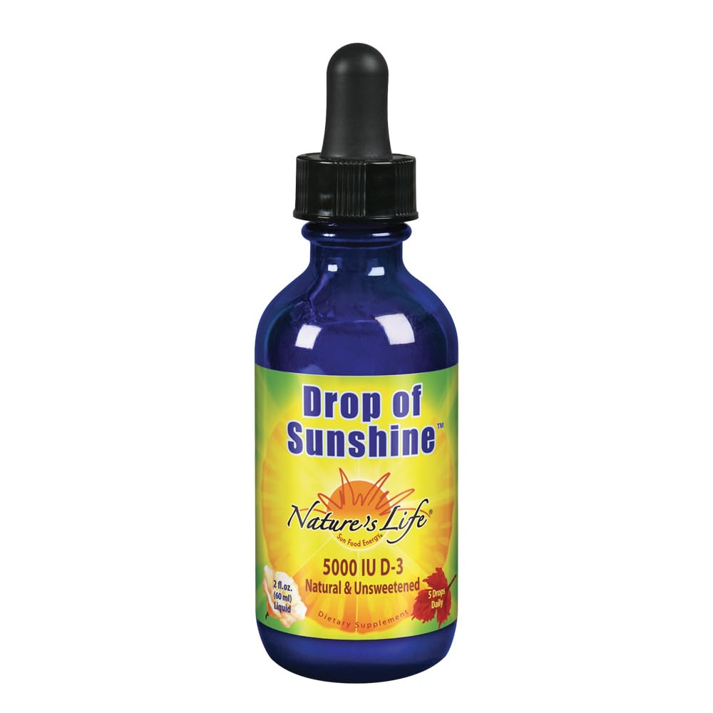 Nature's Life Drop of Sunshine Vitamin D-3 Drops in Organic Extra Virgin Olive Oil & Coconut Oil 5000IU 