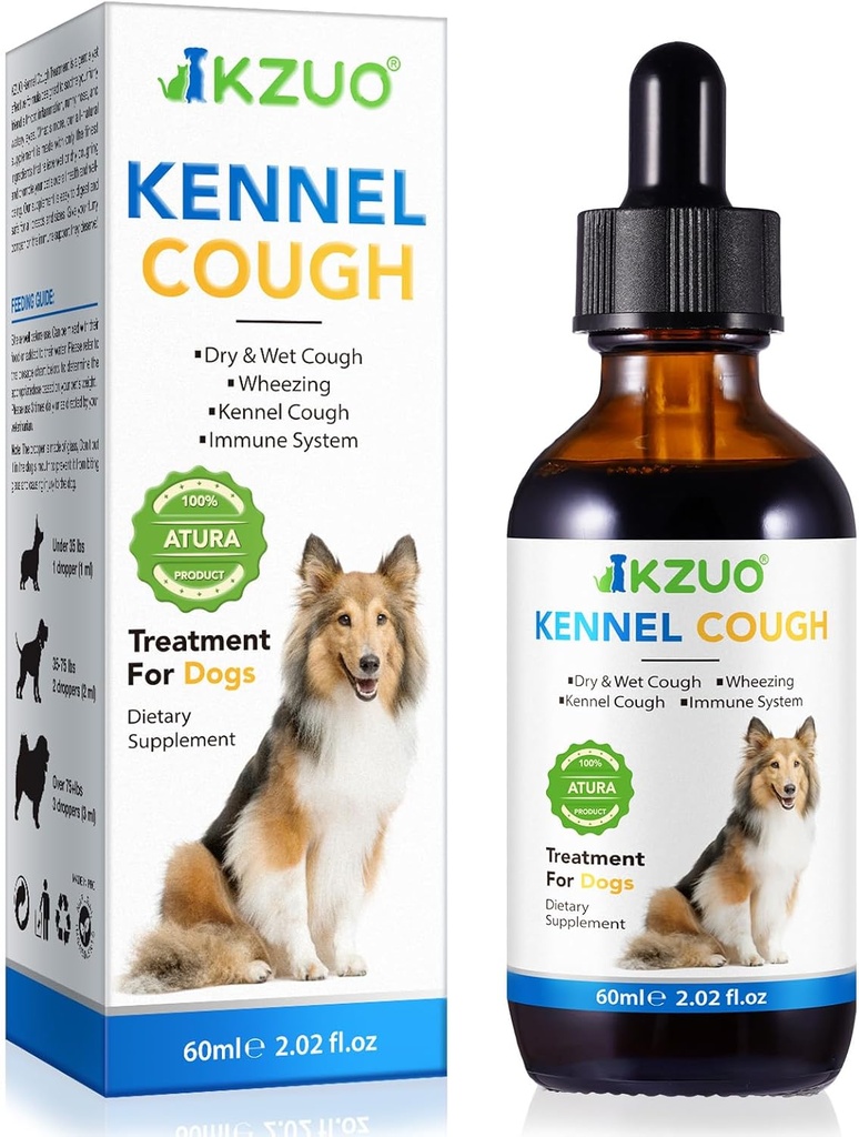 Θεραπεία Βήχας Σκύλος - Kennel Βήχας σταγόνες για σκύλους, 100% Φυσικό Βήχα συμπλήρωμα για σκύλους, Αλλεργία συμπλήρωμα ανακούφισης για σκύλους, Βότανα σταγόνες για όλες τις Φυλές & Μεγέθη