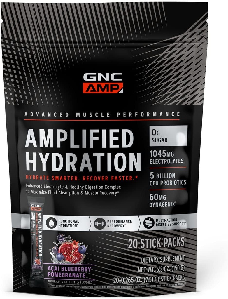 GNC AMP Ενισχυμένη Ενυδάτωση Ηλεκτρολυτικό Ποτό σε σκόνη Mix 