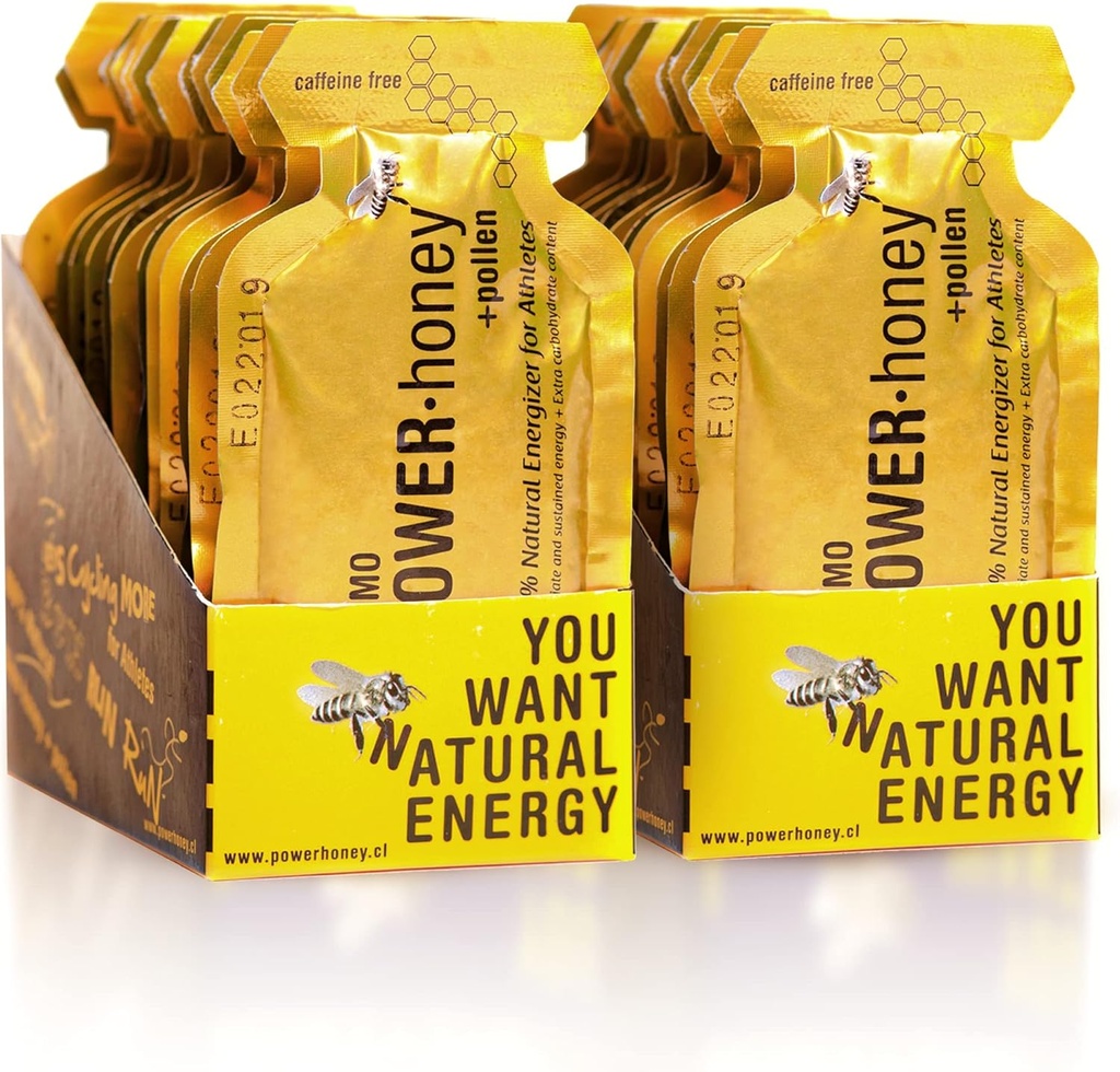 Power Honey Classic Energy Gel | 24 Units per Packs of 1.3 Oz | Caffeine Free