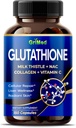 GriMed Glutathione 11,200mg - X10 Power with Milk Thistle, NAC, Collagen, Vitamin C - Cellular Wellness, Radiant Skin - USA Made & Tested (150 Count (Pack of 1))