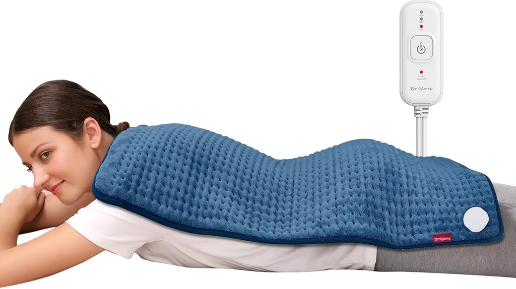 Comfytemp Θέρμανση Pad for Back Pain Relief, Extra Large Θέρμανση Pad XXL, Δώρα γενεθλίων για τις γυναίκες μαμά Η γυναίκα της, 17''x 33'' King Size Ηλεκτρικά Επιθέματα Θέρμανσης για την περίοδο Cramps (μπλε)