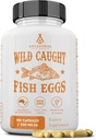 Ancestral Supplements Wild Caught Fish Eggs, 2400mg, Omega-3 Supplement Supports Brain, Heart, Fertility and Inflammatory Health, Whole Food Source of Vitamin D, K2, and A, Non-GMO, 180 Capsules