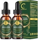 (2 Pack) Mullein Drops for Lungs - Εκχύλισμα φύλλων Mullein υψηλής ισχύος για Lung Detox & Cleanse, Υποστήριξη για το αναπνευστικό, ανοσοποιητικό, Digestive System, Φυσικό υγρό Mullein, μη GMO, 4 FL OZ
