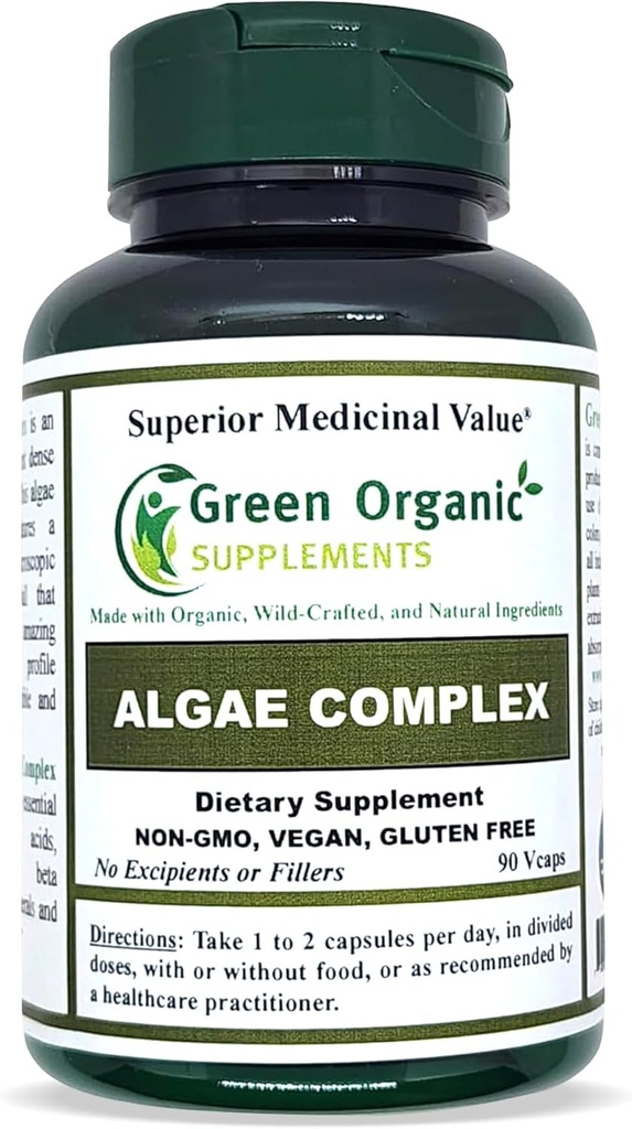 Algae, Fucoidan, Blue Green Algae, Kelp, Bladderwrack, Chlorella, Spirulina, Irish Moss, Dulse, 90 VCaps, High Absorbable, Μη ΓΤΟ, Χωρίς γλουτένη (Single)