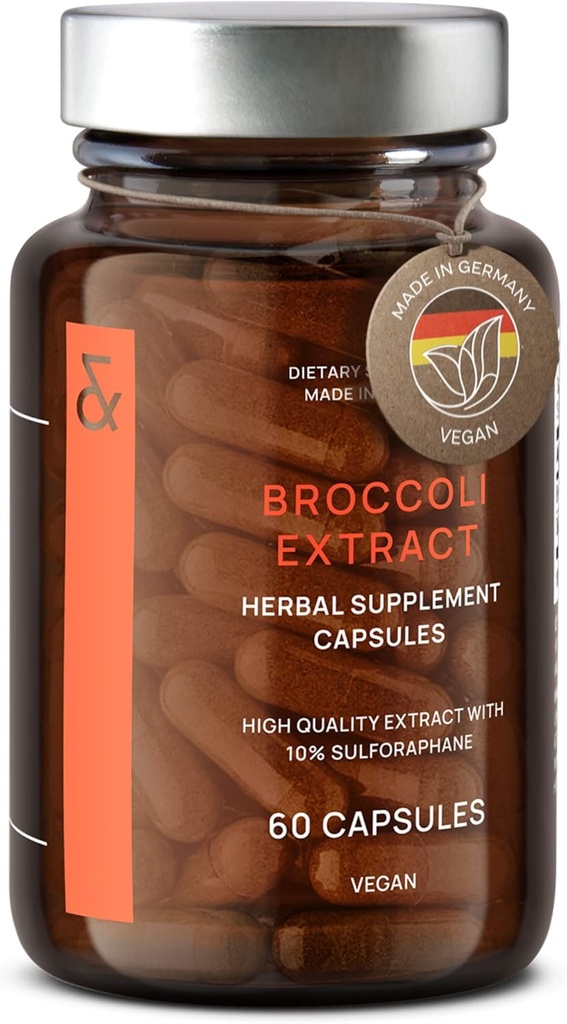 Κάψουλες εκχύλισμα CLAV Broccoli Sproout - Premium Sulforafane συμπλήρωμα με 100mg Sulforafane - Αντιοξειδωτικό - 60 χάπια Broccoli - Made in Germany