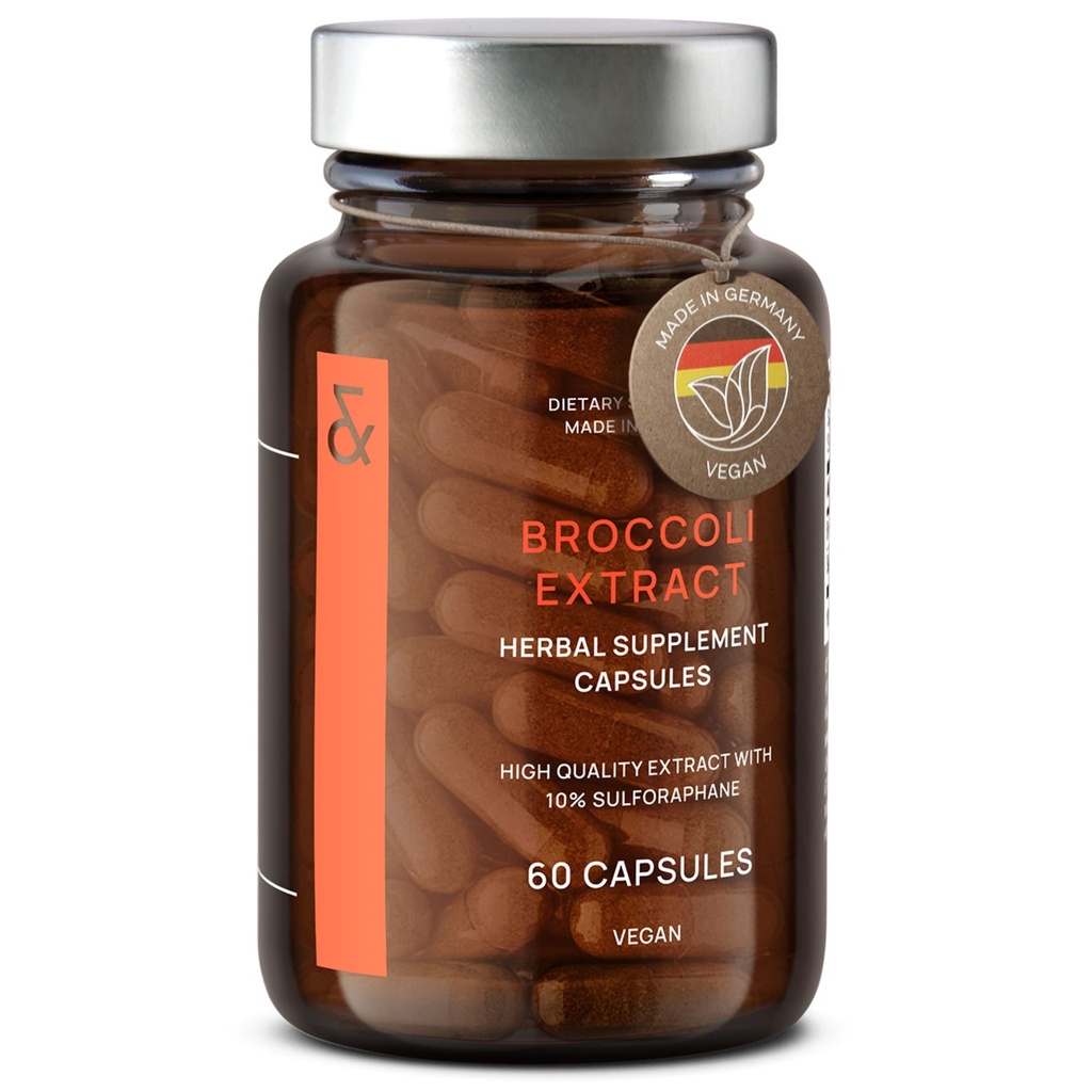 Κάψουλες εκχύλισμα CLAV Broccoli Sproout - Premium Sulforafane συμπλήρωμα με 100mg Sulforafane - Αντιοξειδωτικό - 60 χάπια Broccoli - Made in Germany