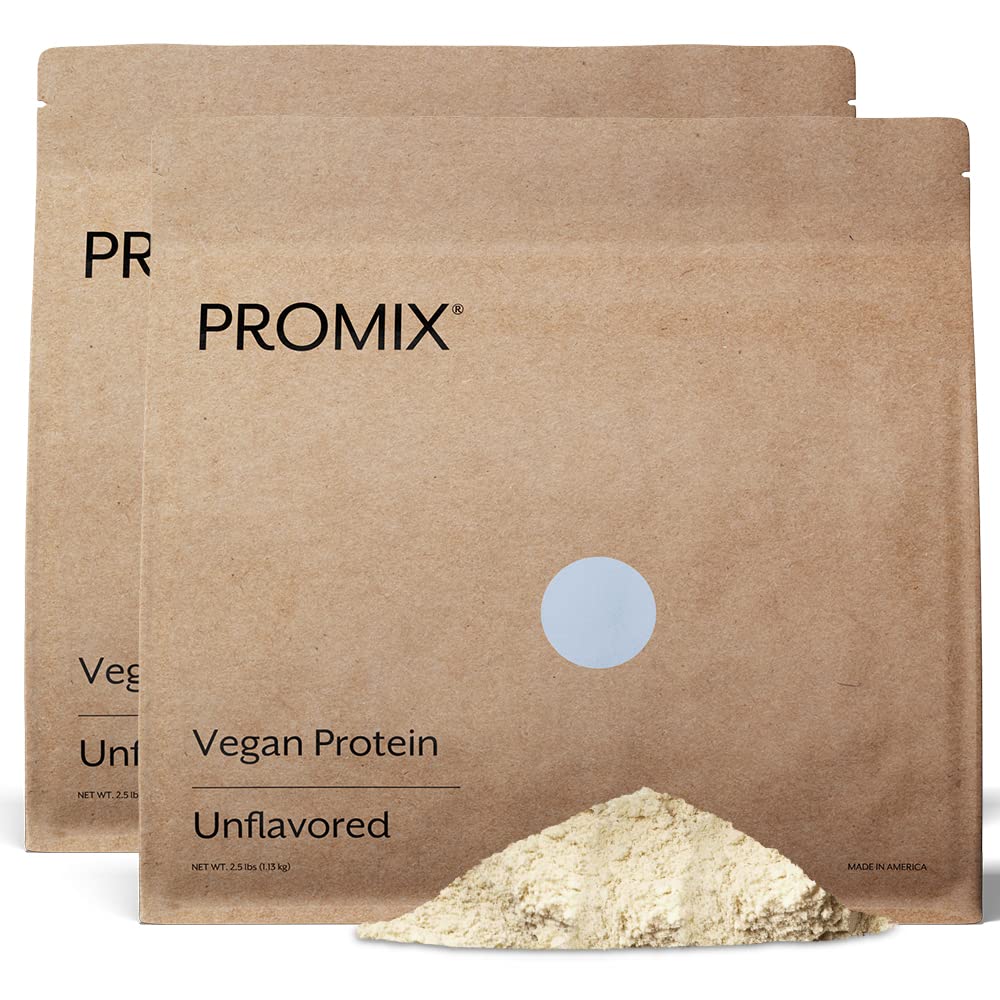 ProMix Nutrition Plant-based Vegan Protein Powder, Unflavored - Πρωτεΐνη αρακάς & βιταμίνης B-12 - -Post Proout Fitness & Nutrition Shakes, Smoothies, Bakeing & Cooking Συνταγές - 5 Λίρες (Pack of 2)
