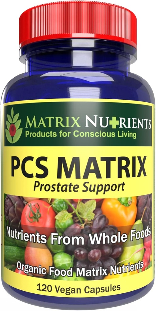 PCS Matrix - Κάτω επίπεδα PSA για υγιή Prostate - 100% φυσικά συστατικά: Saw Palmetto, Rabdosia, Scute, Plantago Focium, Chrysantaomum, Ganoderma, Lotus Seed - Vegan Κάψουλες (120ct)