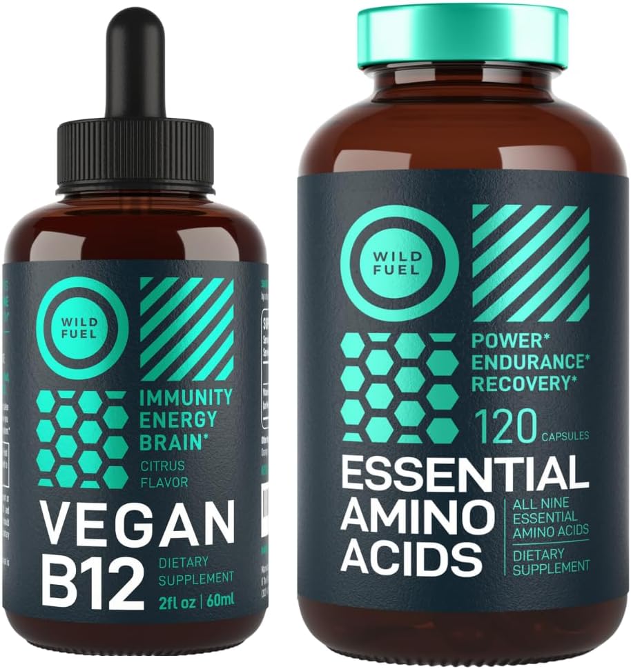 WILD FUEL Essential Amino Acid Supplement και Vegan Vitamin B12 Liquid Energy Bundle