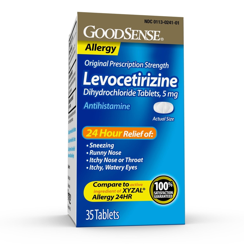 Good Sense Levocetirizine Διϋδροχλωριούχα δισκία, Αντιισταμινικό, 5 mg, 35 Count (Pack of 1)