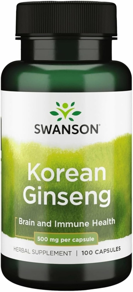 Swanson Korean Ginseng 500 Milligrams 100 Κάψουλες