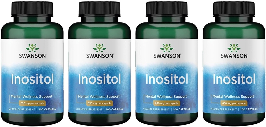 Swanson Ινοσιτόλη 650 Χιλιογραμμάρια 100 Καψάκια (4 Συσκευασία)