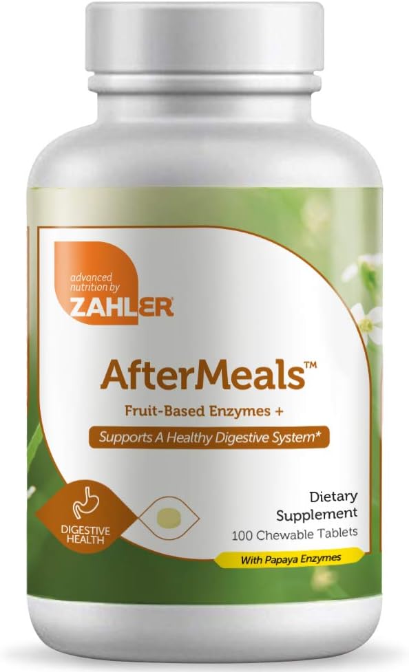 Zahler AfterMealsTM, Ένζυμα με βάση τα φρούτα+, 100 Μασώμενα δισκία