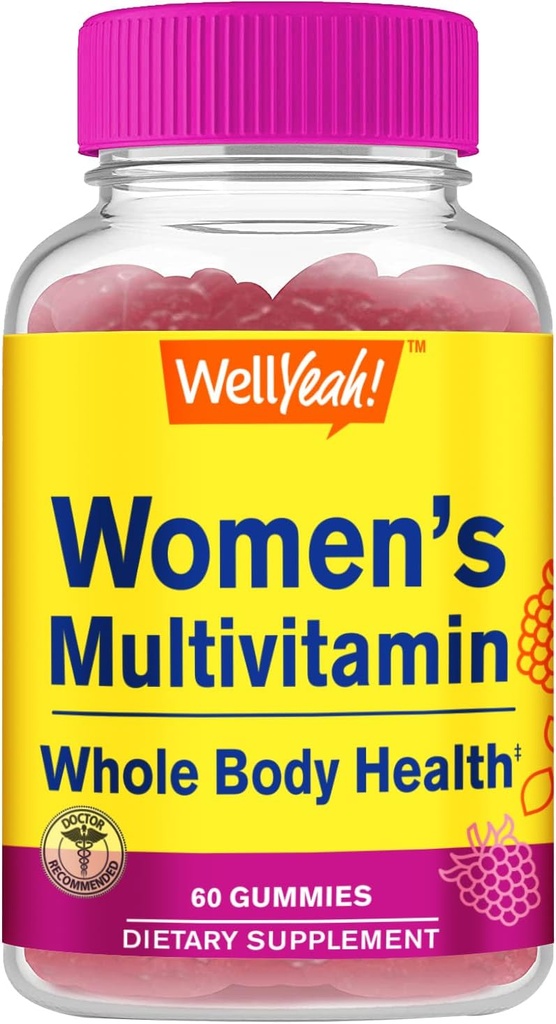 Womens Multivitamin Gummy - Συνολική υγεία και ευεξία - Πολυβιταμίνη για γυναίκες με βιοτίνη (3.000 mcg), ψευδάργυρος, βιταμίνες Β και φολικό οξύ - Γυναίκες Πολυβιταμίνες Gummy - Βατόμουρο Γεύση - 60 Count