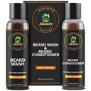 XIKEZAN Beard Wash & Beard Conditioner Φυσικός Αποσκληρυντής σετ w/Argan & Jojoba Λάδια Απλώνει & Ενισχύει τα Χριστούγεννα Stuffers Κάλτσες Πατέρα Δώρα Ημέρα για τους άνδρες Αυτός Μπαμπάς Φίλος Σύζυγος