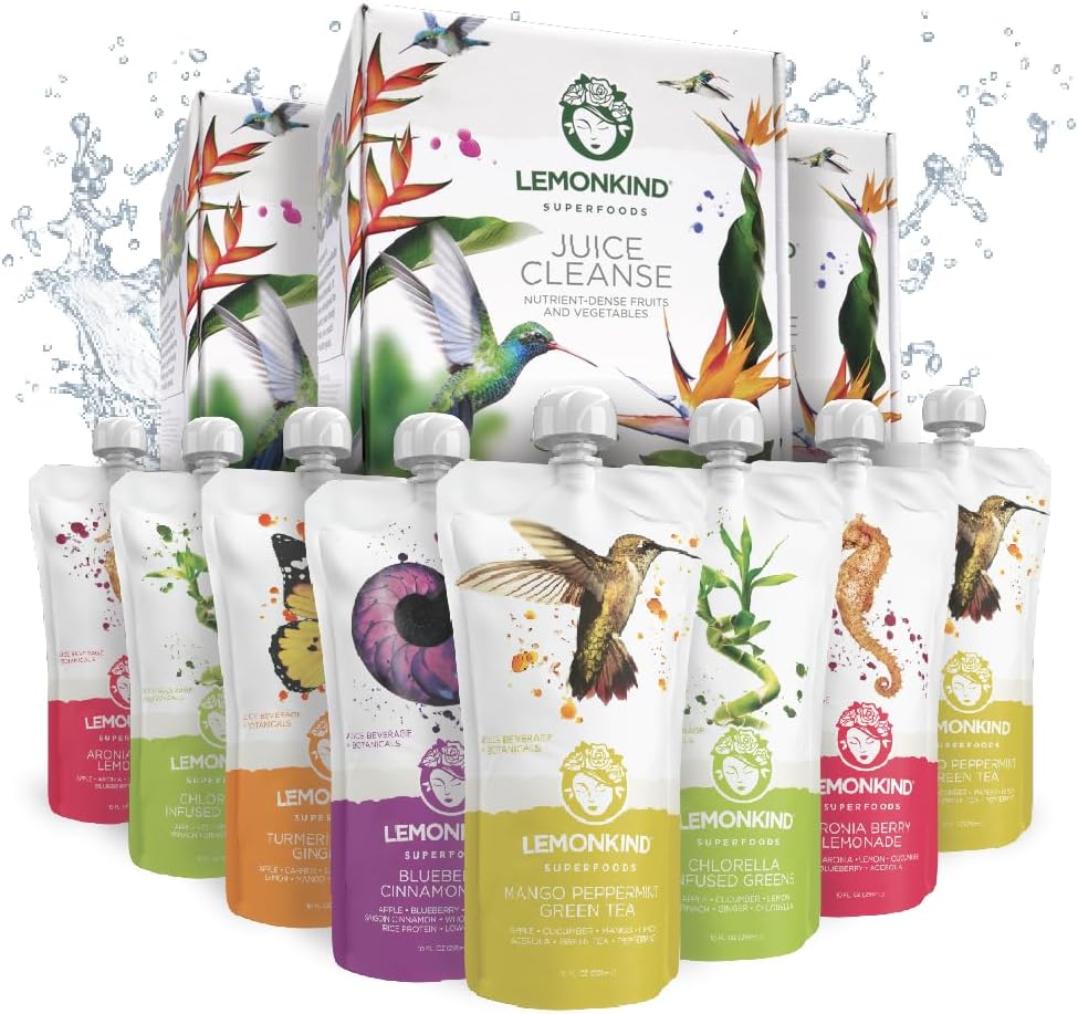 LEMONKIND 3-Day CORE Nutrient-Dense Cleanse: Detox, Boost Energy, Manage Weight, Break Bad Habits - Plant-based, Non-GMO, Gluten-Free, Pressed, No Concents - 24 χυμοί.