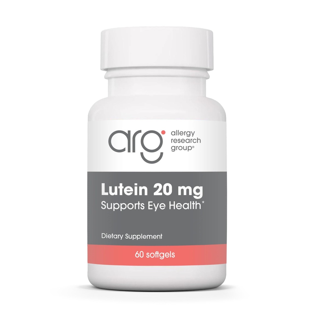 Allergy Research Group Lutein Supplement - Βιταμίνες ματιών, 20mg Lutein και ζεαξανθίνη για τα μάτια, την υγεία των ματιών, την όραση φροντίδα, Softgels - 60 Count