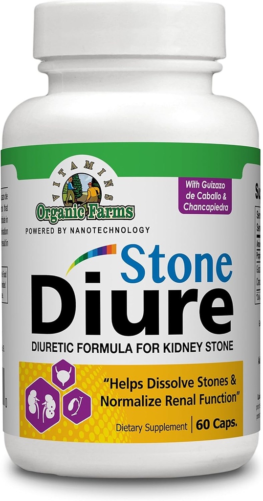 Diure Stone - 60 Caps - Diuretic Formula - 100% Φυσικό - Συμπλήρωμα διατροφής